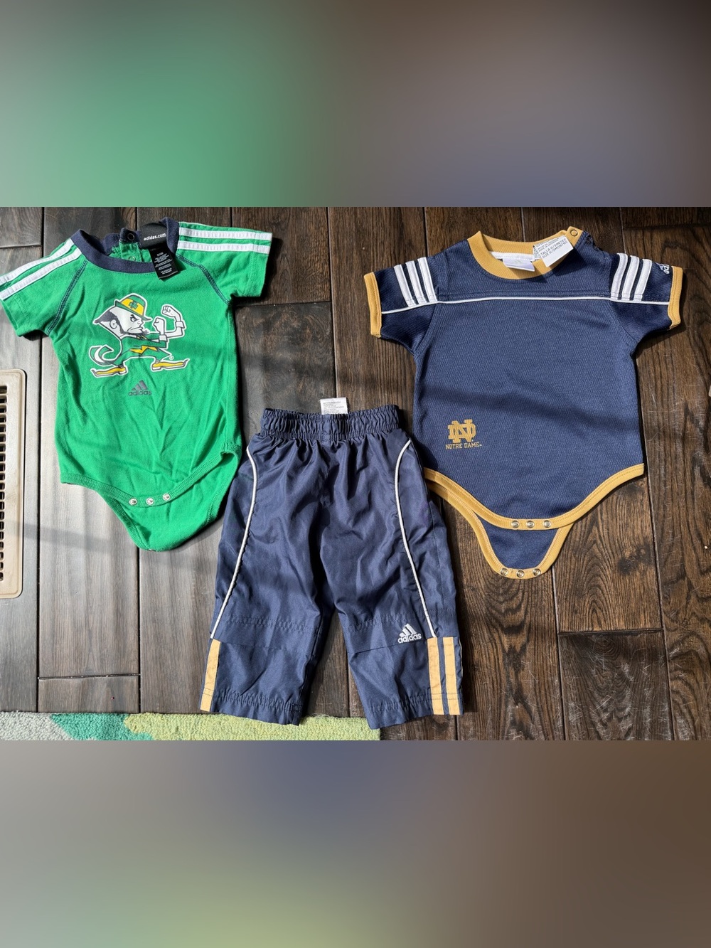 Adidas Notre Dame infant outfit size 6-9mos